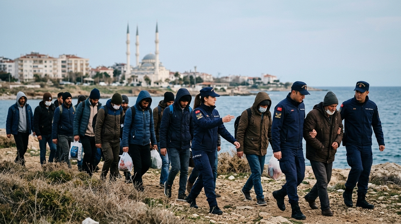 İzmir'de Sahil Güvenlik ekipleri tarafından yürütülen düzensiz göç operasyonu