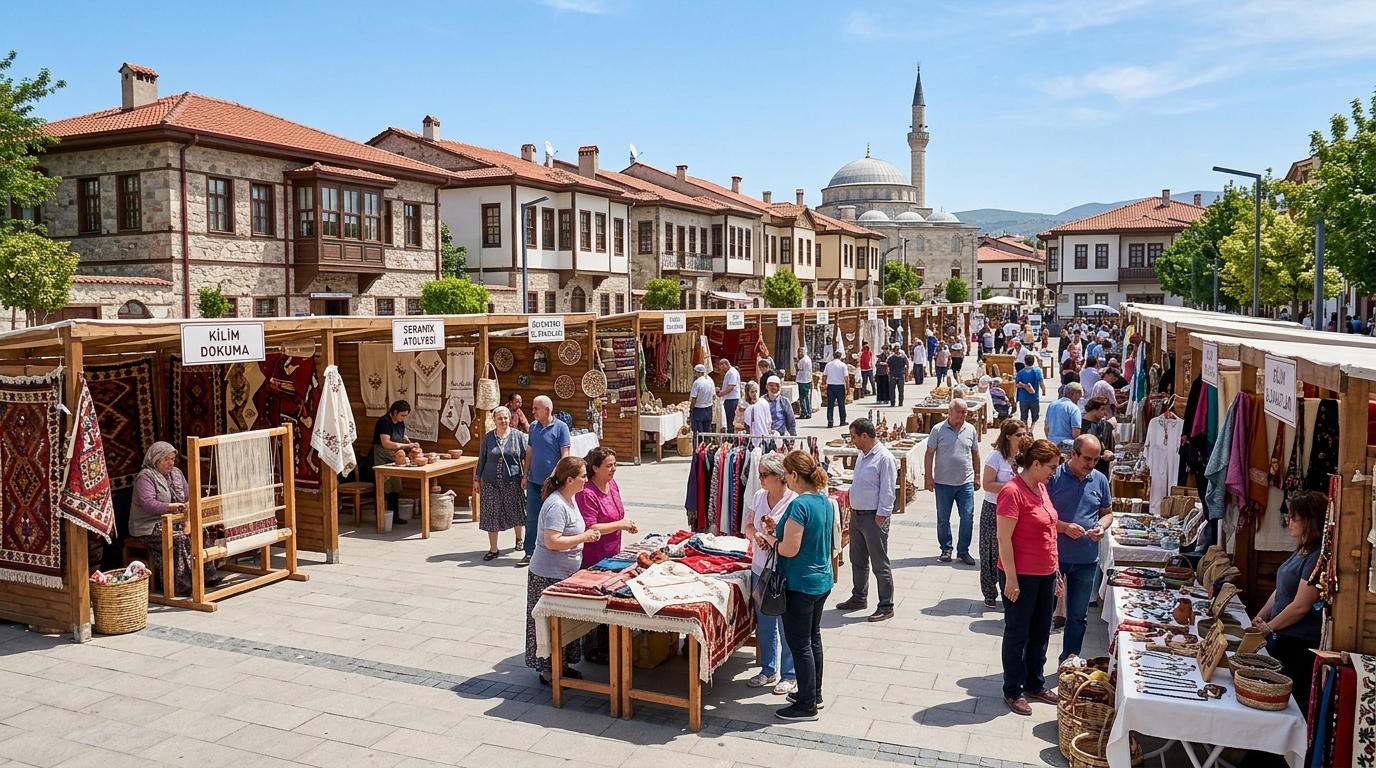Kadirli'de düzenlenen Hayat Boyu Öğrenme Haftası sergisinden bir görünüm