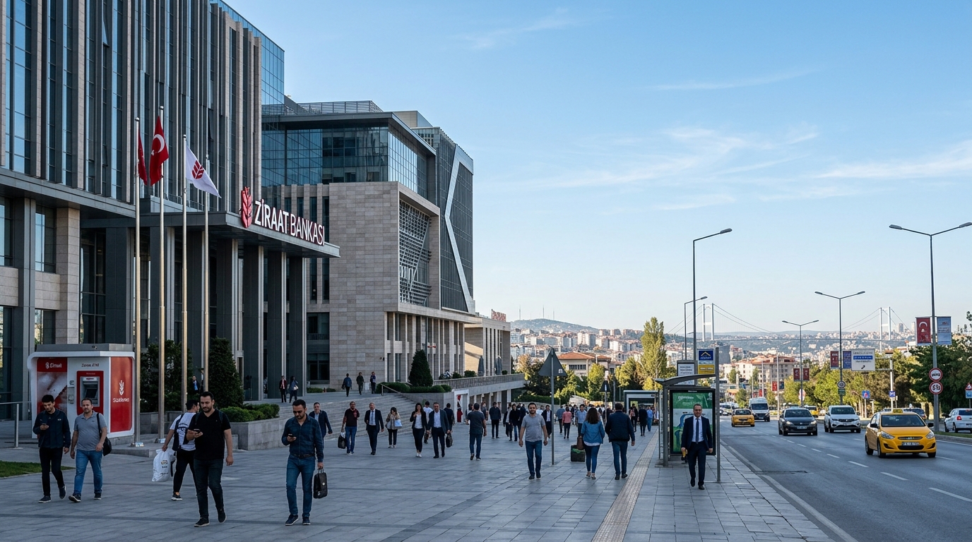 Ziraat Bankası binası ve dış ticaret finansmanı konulu görsel